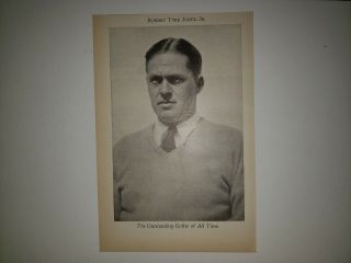 Bobby Jones Golf Golfing 1930 Blue Book Sheet Poster Very Rare