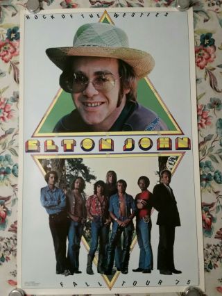 Vintage Rocketman Elton John Rock Of The Westies 1975 Tour Poster Rare