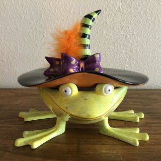 Department 56 Frog Candy Dish - 2005 - Halloween Candy Dish - Rare - Ob
