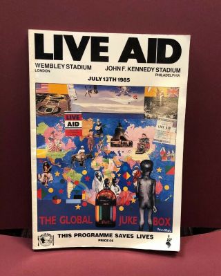 Rare Live Aid Program From 1985 Wembly Stadium Uk Queen Bowie U2 Wham Mccarthy