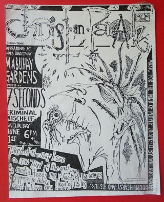 Rare Punk Concert Posters 18/mabuhay Gardens - 7 Seconds - Christ On Parade