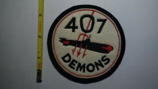 Extremely Rare Vietnam Era Rcaf No.  407 Fighter Squadron " Demons " Patch.  Rare