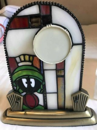 Rare Marvin The Martian Stain Glass Clock With Box 1996/1997