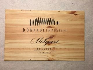 1 Rare Large Wine Wood Panel Millepassi Bolgheri Vintage Crate Box Side 5/19 276