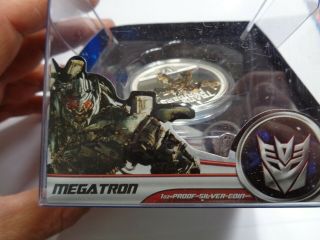MEGATRON TRANSFORMERS 2009 TUVALU 999 SILVER PROOF COIN VERY RARE CASE 2
