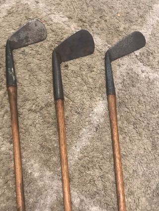 Antique Rare Hickory 3 Clubs H.  Turpie/Edgewater - R.  Simpson Carnoustie Very Old 2