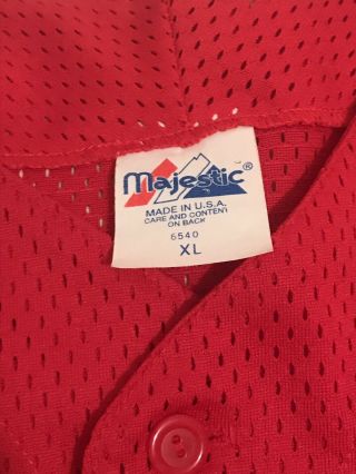 Vintage Ohio State Buckeyes Baseball Jersey Majestic Men XL Red Rare 1990s 6