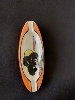 Rare Noritake Nippon Orange Art Deco Luster Small Trinket Dish