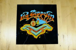 Vintage Led Zeppelin Iv Hermit Carnival Prize Glass Black Mirror 70 