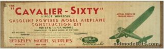 Vintage " Old,  Rare " Berkeley Cavalier - Sixty Balsa Airplane Kit