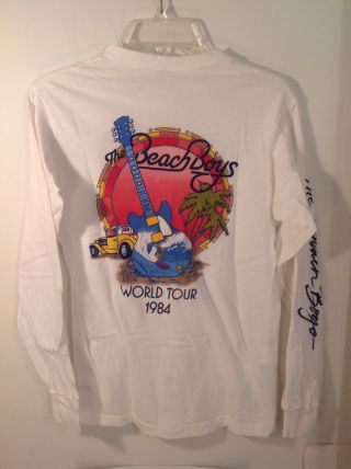 RARE Vintage Beach Boys 1984 World Tour Med long sleeve t - shirt Pet Sounds Smile 4