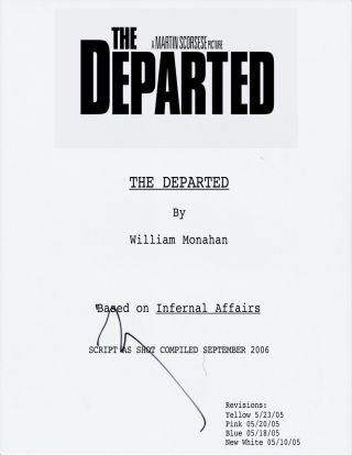 Mark Wahlberg Signed The Departed Full Movie Script Autograph Rare Proof