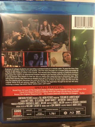 Screams Of A Winter Night Blu - ray RARE OOP Horror Anthology 1979 UNCUT Code Red 2