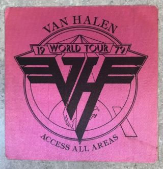Vintage 1979 Van Halen World Tour Backstage Pass Incredibly Rare