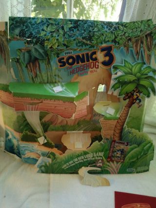 Retro Sonic The Hedgehog 3 McDonald ' s Display,  Sign,  Happy Meal Bag,  1993,  Rare 2