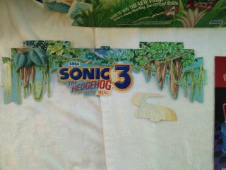 Retro Sonic The Hedgehog 3 McDonald ' s Display,  Sign,  Happy Meal Bag,  1993,  Rare 3
