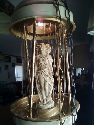 Vintage 36 " Creative Inc 3 Goddess Hanging Oil Rain String Lamp Nude Ladies Rare