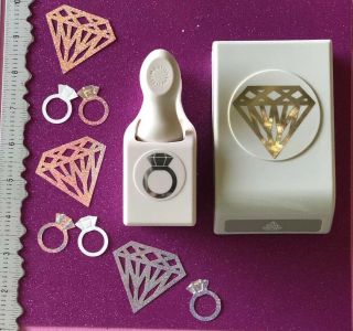 ULTRA RARE MARTHA STEWART EK CRAFT PAPER PUNCH EMBOSSED RING DIAMOND XL WEDDING 2