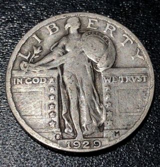 1929 S 25c Standing Liberty Silver Quarter Us Rare Coin
