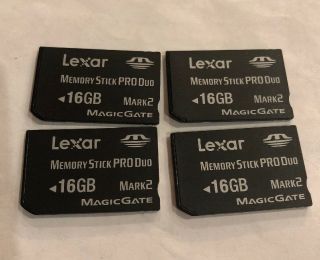 One - 16gb Psp Memory Card Official Lexar Pro Duo Mark 2 Memory Stick Rare