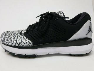 Rare Nike Jordan Trainer St Golf Cleats White - Black 833359 - 110 Mens 9.  5