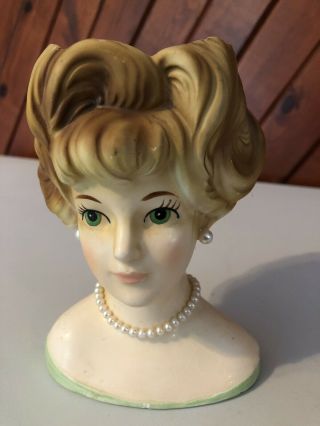 Rare Vintage Parma Aai Lady Head Vase Very Small Chip On Front Chest