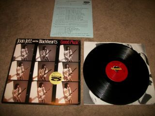 Rare Joan Jett And Blackhearts Good Music Promo Lp Nm Vinyl 1986
