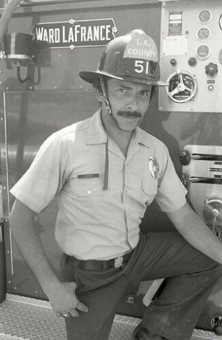 Marco Lopez Fire Helmet Emergency Rare 1975 Nbc Tv Photo Negative