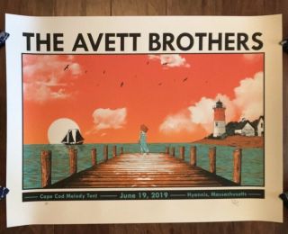 The Avett Brothers Hyannis,  Ma Cape Cod Official Concert Poster 6/19/2019 Rare