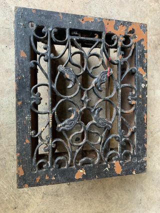 Antique/vintage Cast Iron Floor Register Heat Vent Grate Bird Design Rare 8x10