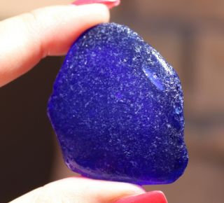 XXXXL FROSTY RARE COBALT BLUE SEAGLASS FROM SEA OF JAPAN,  RUSSIA 2