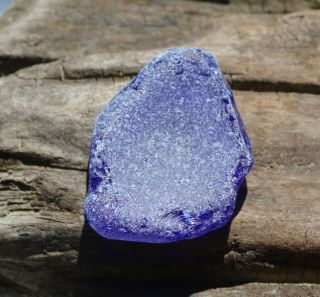 XXXXL FROSTY RARE COBALT BLUE SEAGLASS FROM SEA OF JAPAN,  RUSSIA 4