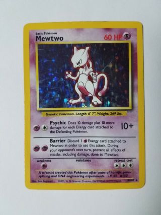 Pokemon Mewtwo 10/102 - Base Set - Holo Rare - Wotc