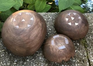 Rare Vintage Jaru California Pottery 3 Nesting Ashtrays Bowls Very Cool 7
