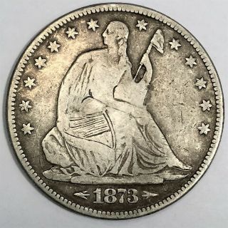 1873 Seated Liberty Half Dollar Coin Rare Date