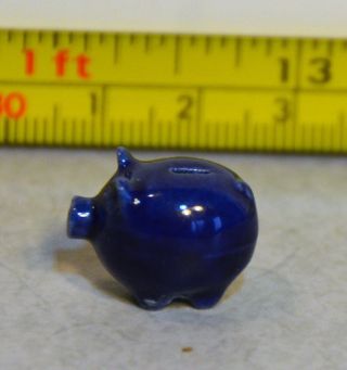 Avon Miniatures Piggy Bank Porcelain China Uk Rare 1:12 Dark Blue