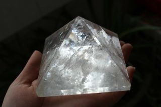 Top 664g Rare Natural Transparent Clear Quartz Crystal Pyramid Healing A21