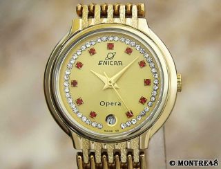 Enicar Ladies 25mm Exquisite Swiss Made 1990 Quartz Rare Luxury Watch Mj299
