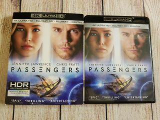 Passengers 4k (4k,  3d,  Blu - Ray,  Digital) Oop W/ Rare Slipcover Pratt Lawrence