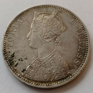 British India Victoria Empress Silver Rupee 1878 1 Dot Rare