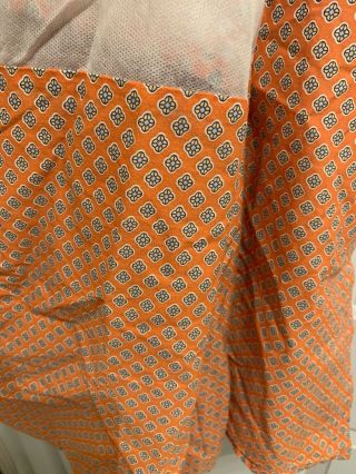 Ralph Lauren Orange Floral Queen Bed Skirt 15” Split Corner Rare Euc