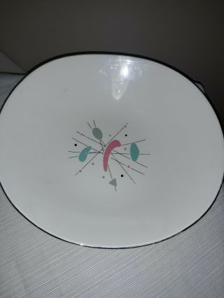 Rare Mid Century Atomic Edwin Knowles Mobile Pattern 9 Inch Serving Bowl