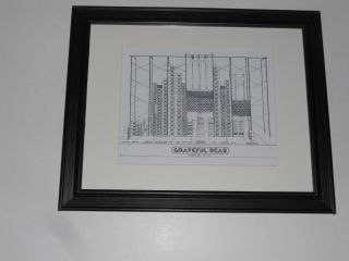 Framed Grateful Dead Wall Of Sound 1974 Tour Schematic Print 14 " By 17 " Rare