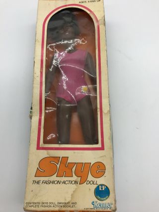 1974 Kenner Black Aa Fashion Doll Action Skye 11 1/2 " In The Box Vintage Rare