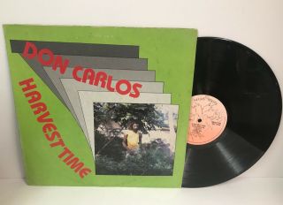 Don Carlos Harvest Time Rare 1982 Reggae Vinyl Lp Negus Roots