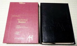 Rare 1973 Holman Nasb Side Column Reference Bible Black Bonded Leather
