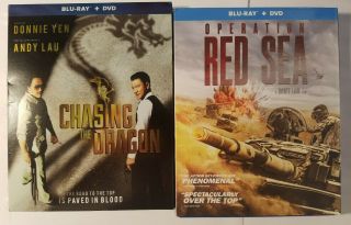 Chasing The Dragon,  Operation Red Sea (2x Blu - Rays,  Rare Slip Covers)
