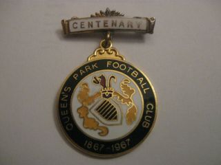 Rare Old 1967 Queens Park Football Club Centenary Enamel Brooch Pin Badge