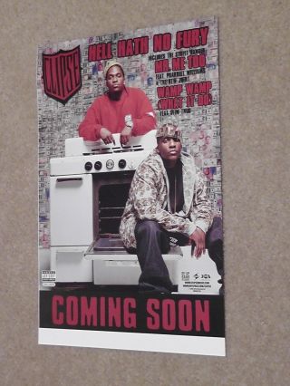 Clipse Hell Hath No Fury Window Cling Poster 11x17 Very Rare Oop Rap Hip Hop