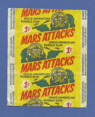 Mars Attacks - Mega Rare " 1 Cent " Unfolded Wrapper - Incredible Reprint -